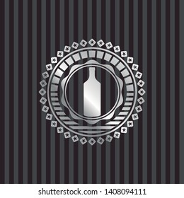 bottle icon inside silvery shiny emblem