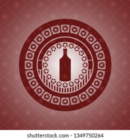 bottle icon inside vintage red emblem