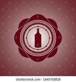 bottle icon inside vintage red emblem