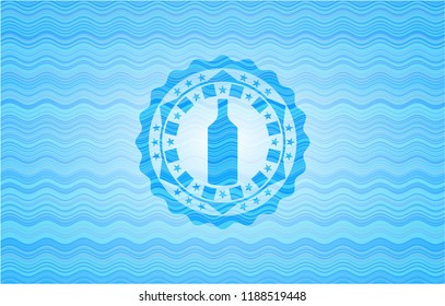 bottle icon inside water wave representation badge.