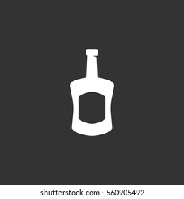 Bottle icon isolated on black background. Bottle vector logo