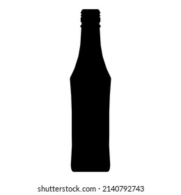 Flaschensymbol einzeln auf weißem Hintergrund für das Cockpit Silhouette, Plastikrecyclingzeichen, Behälter, Wasser, Alkohol, Bier, Limonade. Vektor 10 eps
