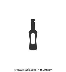 Bottle icon isolated on a white background. Logo silhouette design template. Simple symbol concept in flat style. Abstract sign, pictogram for web, mobile and infographics - stock vector