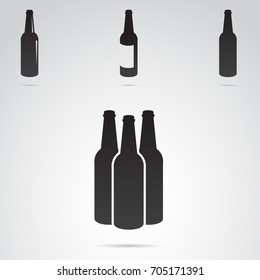 Bottle icon isolated on white background. Vector art.