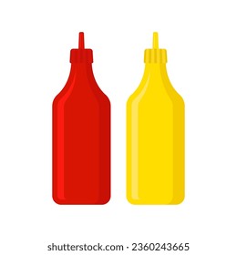 Bottle icon. Ketchup, mustard, sauce. Colored silhouette. Front side view. Vector simple flat graphic illustration. Isolated object on a white background. Isolate.
