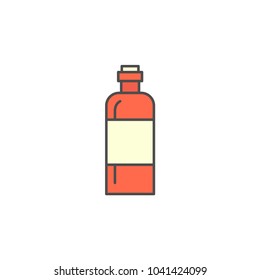 bottle, icon. Kitchen appliances for cooking Illustration. Simple thin line style symbol.
