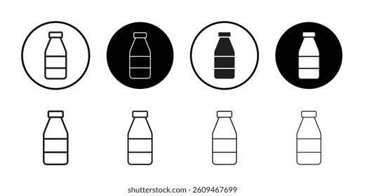 Bottle icon Line Art Logo set