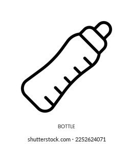 bottle icon. Line Art Style Design Isolated On White Background