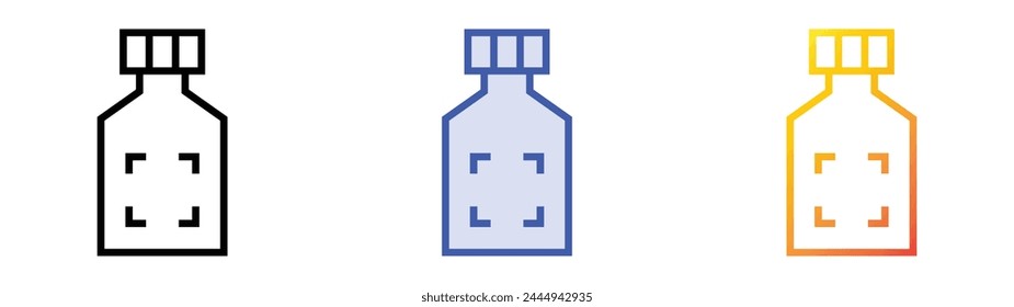 bottle icon. Linear, Blue Fill and Gradient Style Design Isolated On White Background