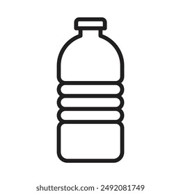 Bottle icon linear logo mark in black and white