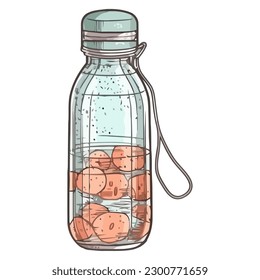 bottle icon, liquid in thermos design isolated