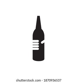 Bottle icon logo design vector template