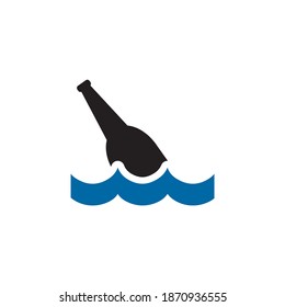 Bottle icon logo design vector template