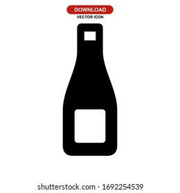 bottle icon or logo isolated sign symbol vector illustration - high quality black style vector icons
