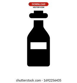 Icono del frasco o logotipo símbolo de signo aislado Ilustración vectorial - Iconos vectoriales de estilo negro de alta calidad

