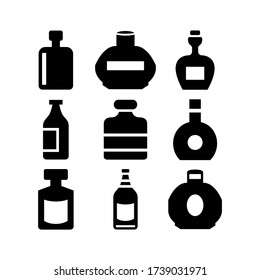 icono de botella o logotipo símbolo de signo aislado ilustración vector ilustración - Colección de iconos vectoriales de estilo negro de alta calidad
