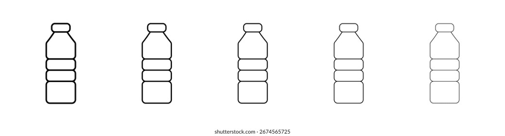 Flaschensymbol Logo in Strichlinien-Kollektion