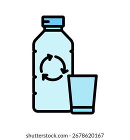 Bottle Icon Mini Illustration Icon. Use For Modern Concept, Print, Ui, Ux Kit, Web And App Development. Vector Related To Office, Education, Examination And More