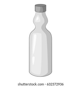 Bottle icon in monochrome style isolated on white background vector illustration