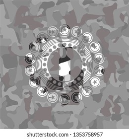 bottle icon on grey camo texture