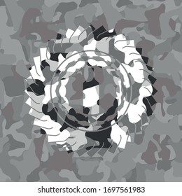 bottle icon on grey camo pattern