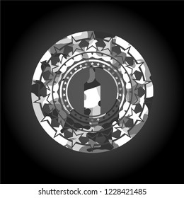 bottle icon on grey camouflage pattern