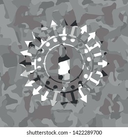 bottle icon on grey camouflaged pattern