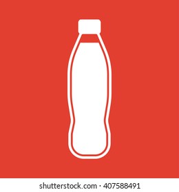 Bottle icon on red background.