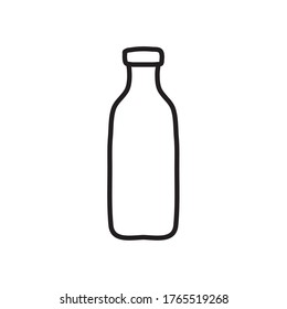 bottle icon over white background, line style, vector illustration