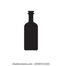 Bottle icon over white background, silhouette style concept. vector illustration