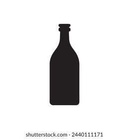 Bottle icon over white background, silhouette style concept. vector illustration