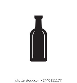Icono de botella sobre fondo blanco, concepto de estilo de silueta. ilustración vectorial