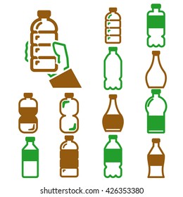 bottle icon set