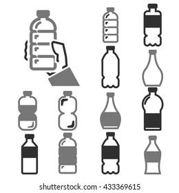 bottle icon set