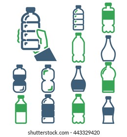 bottle icon set