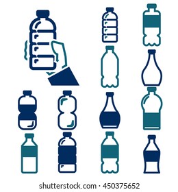 bottle icon set