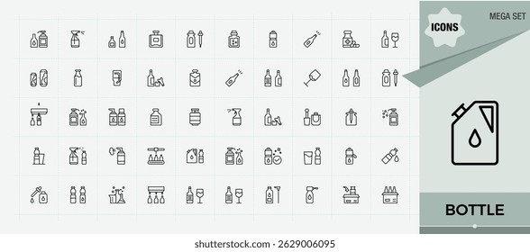 Bottle icon set. Container icon. Trendy minimal icons. Contains related to water, container, plastic wine eco, water  and more. Vector collections.