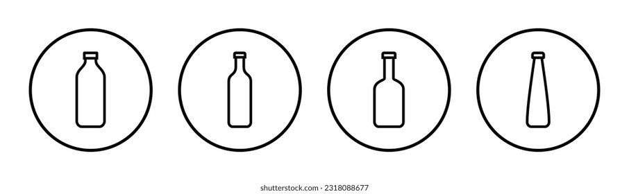 Bottle icon set illustration. bottle sign and symbol