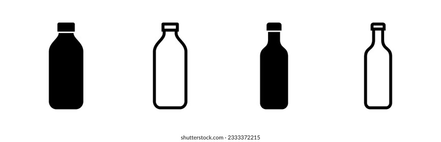 Bottle icon set illustration. bottle sign and symbol