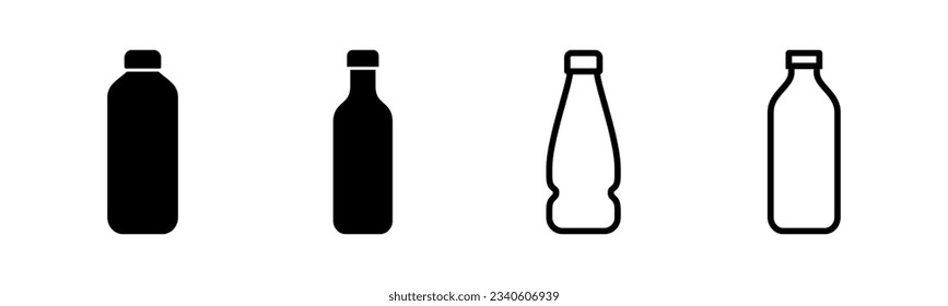 Bottle icon set illustration. bottle sign and symbol