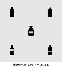bottle icon set isolated vector illustration