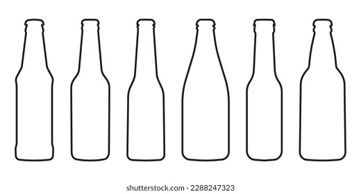 Bottle icon set line style