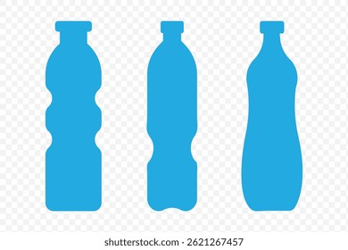 Conjunto de iconos de botellas. colecciones de símbolos de símbolos de botellas de plástico, Ilustración vectorial. EPS 10.