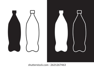 Conjunto de iconos de botellas. colecciones de símbolos de símbolos de botellas de plástico, Ilustración vectorial. EPS 10.