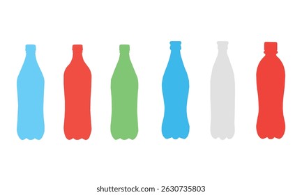Flaschensymbol-Set. Plastikflasche Symbol Symbol Symbol Zeichen Sammlungen, Vektorgrafik.
