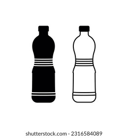 bottle icon set in trendy flat, line, outline design