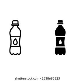 bottle icon set in trendy flat design color editable