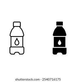 bottle icon set in trendy flat design color editable