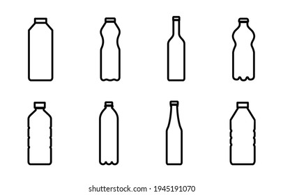 Bottle icon set. bottle vector icon