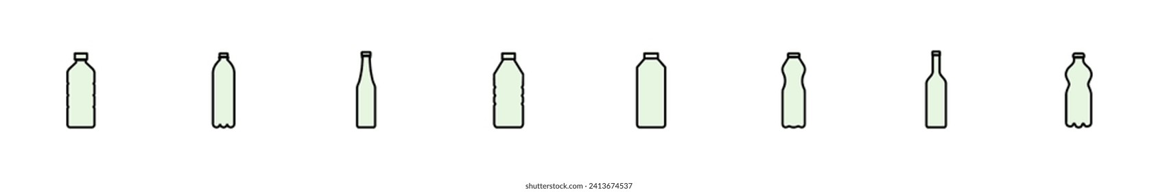Bottle icon set. bottle vector icon